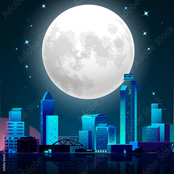 Obraz night city landscape