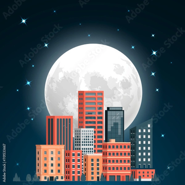 Obraz city at night landscape