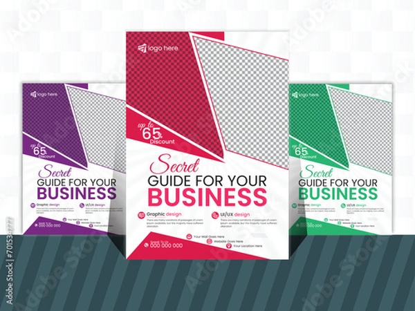 Fototapeta Vector corporate flyer template 2 color design