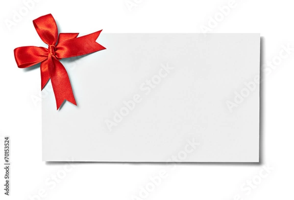 Fototapeta ribbon bow card note chirstmas celebration greeting