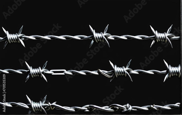 Obraz barbed wire on a black background