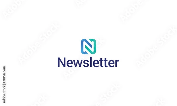 Fototapeta Letter N creative 3d technological modern unique logo