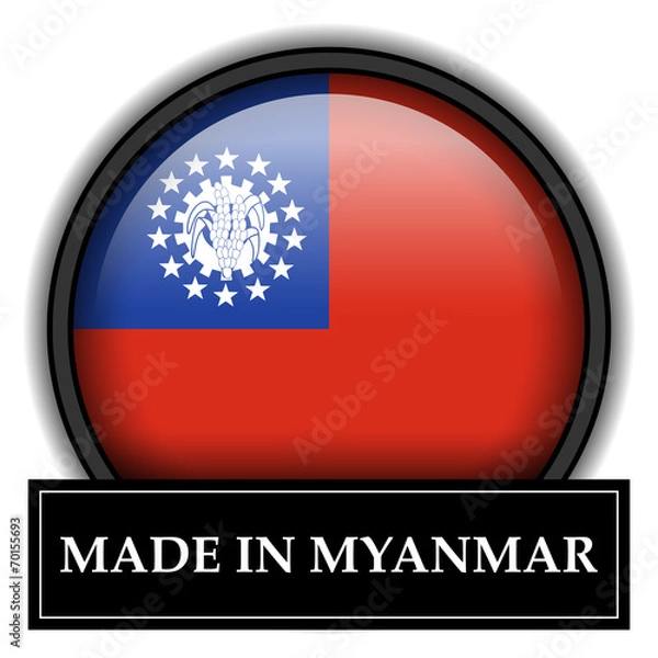 Fototapeta Made in button - Myanmar