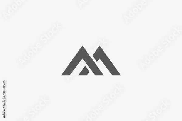 Fototapeta Illustration vector graphic of modern minimalist letter VM and home. Good for logo