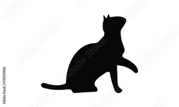 Fototapeta Cat Vector isolated silhouette - on white background,Instant Digital Download.
