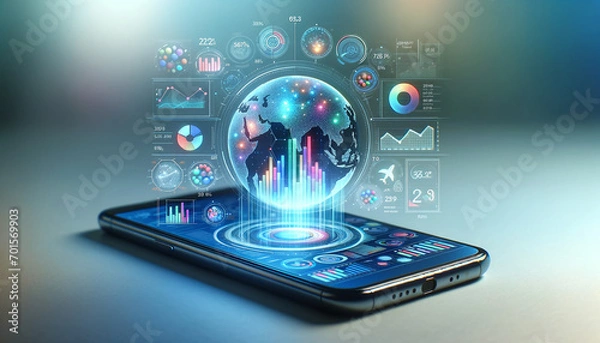 Obraz mobile phone with network