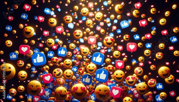 Obraz background with social media icons