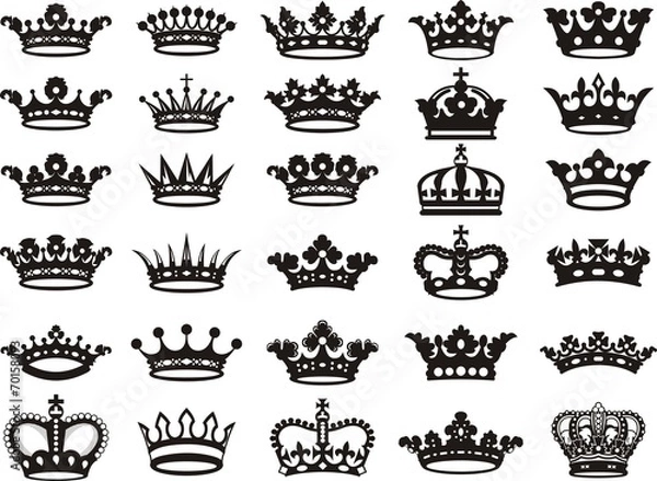 Obraz Silhouettes crowns set