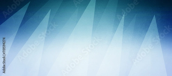 Fototapeta modern abstract blue background design with layers of textured white transparent material in triangle and squares shapes in random geometric pattern