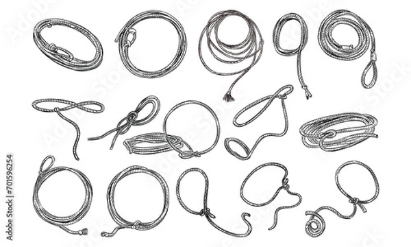 Obraz cowboy lasso handdrawn collection