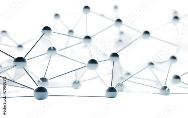 Fototapeta Spatial Symphony Interconnected Nodes Unveiled on White or PNG Transparent Background