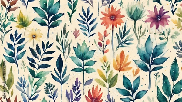 Fototapeta  Abstract floral background elements for design.  AI generated image. AI generated image