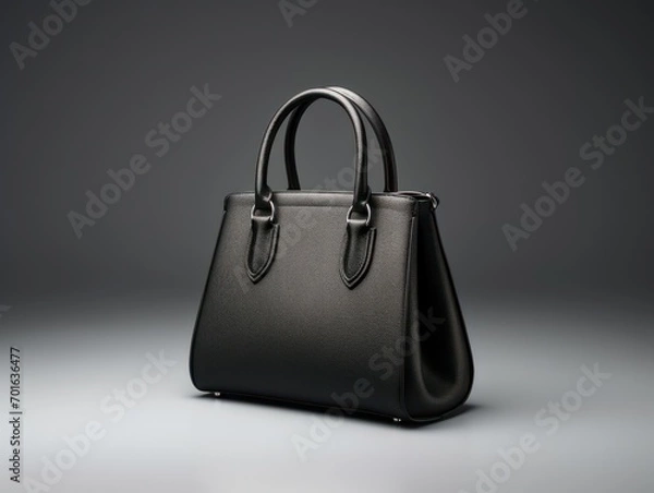 Obraz Photo product of beautiful and simple fashion black handbag, studio photo --ar 4:3 --style raw --v 5.4