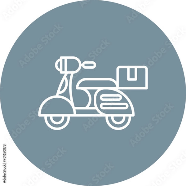 Obraz Delivery On Bike Line Icon