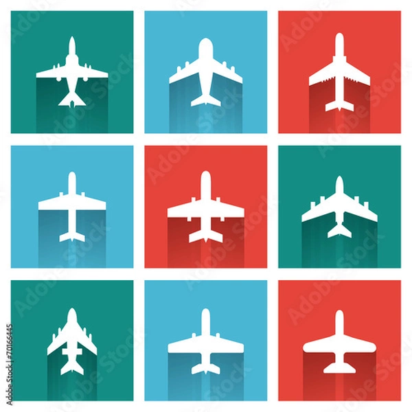 Fototapeta icons of airplanes