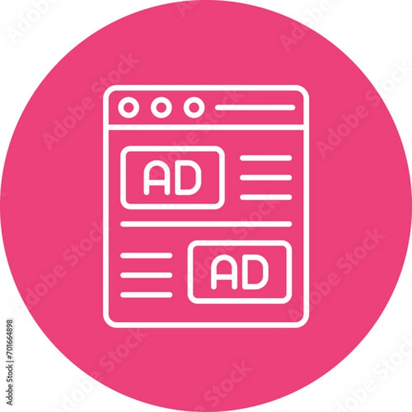 Fototapeta Native Advertising Line Icon