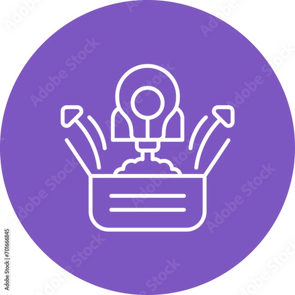 Fototapeta Think Out Of The Box Line Icon