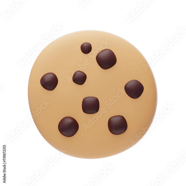 Fototapeta Chilled Confections: Captivating 3D Winter Cookies. 3d illustration, 3d element, 3d rendering. 3d visualization isolated on a transparent background