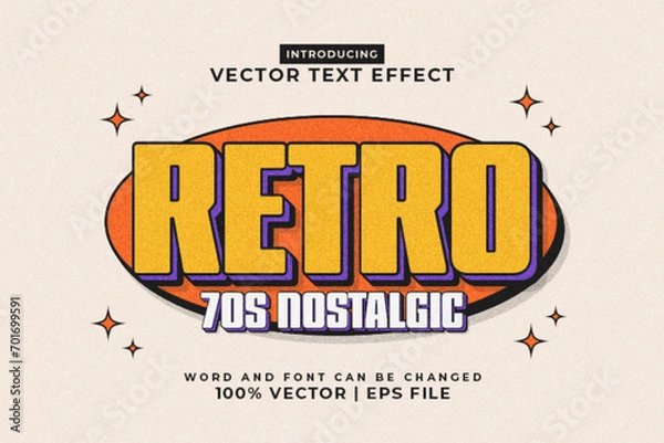 Fototapeta Editable text effect Retro 3d style premium vector