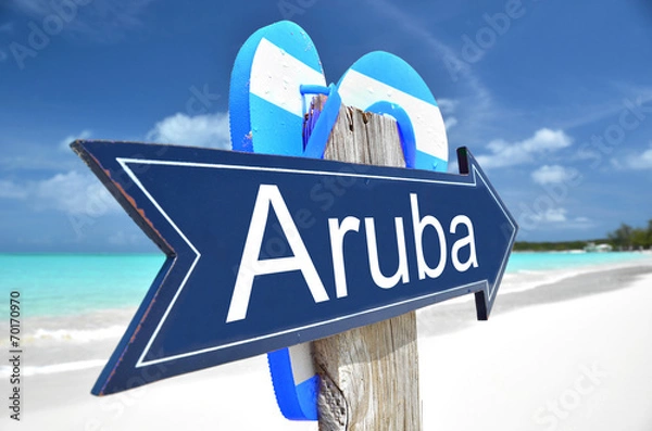 Obraz Aruba arrow on the beach
