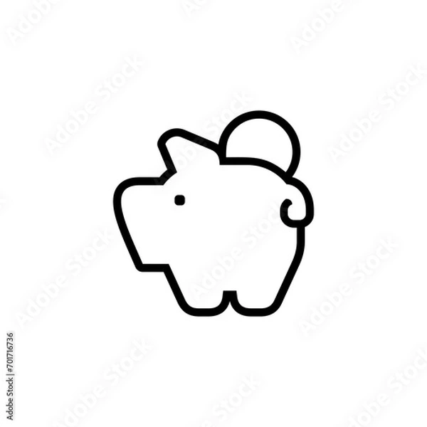 Fototapeta piggy bank icon with coin symbol, made in line style.