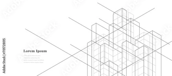 Fototapeta 幾何学 抽象 建築 テクノロジー ビジネス 背景