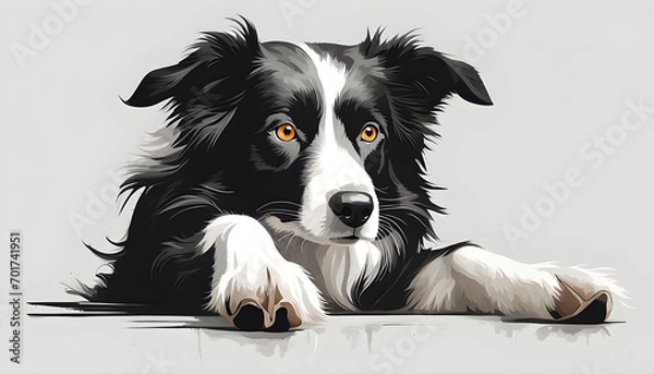 Fototapeta Isolate Border Collie dog