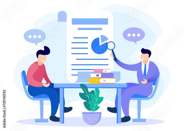Fototapeta Illustration vector graphic cartoon character of audit