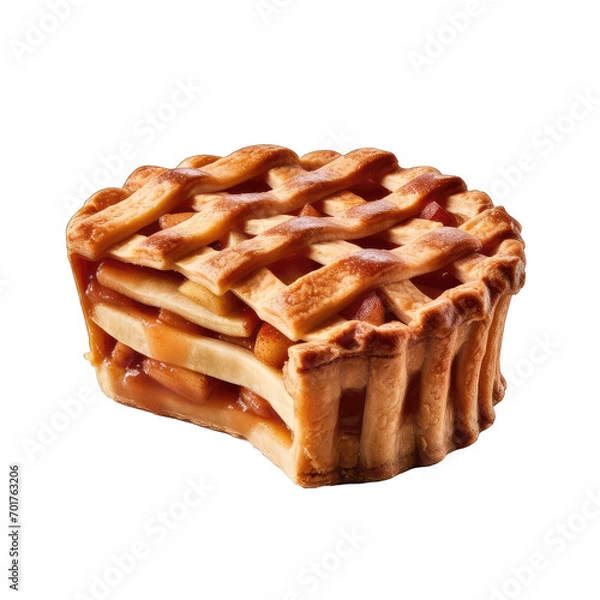 Obraz Apple pie isolate on transparent background, png file