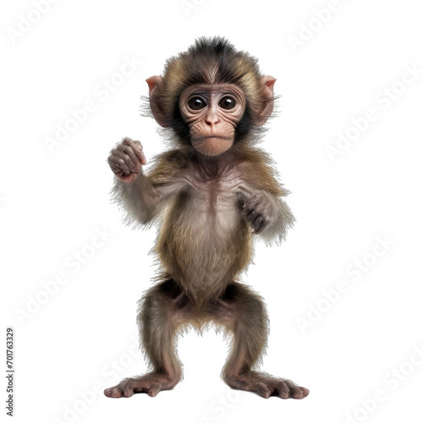 Obraz baby monkey are standing isolate on transparent background, png file