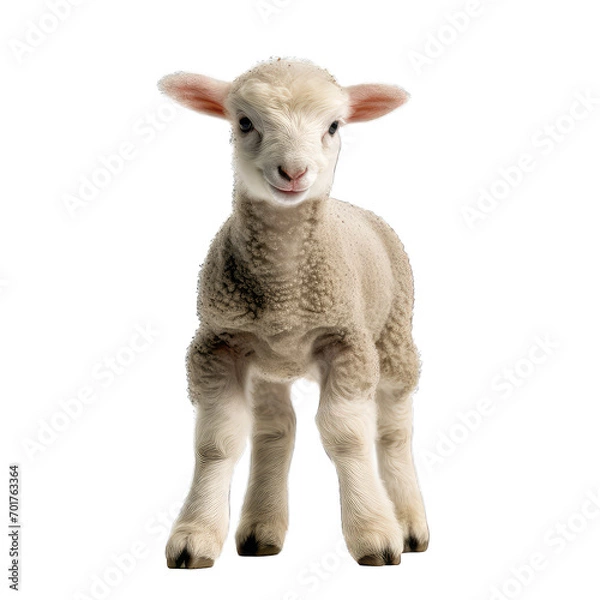Obraz Baby sheep side view isolate on transparent background, png file