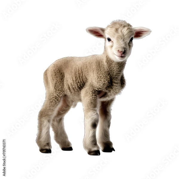 Obraz Baby sheep side view isolate on transparent background, png file