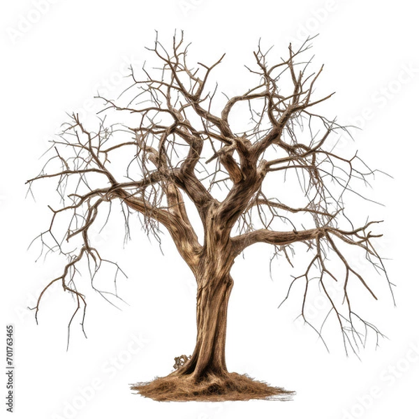 Obraz dry dead tree isolate on transparent background, png file