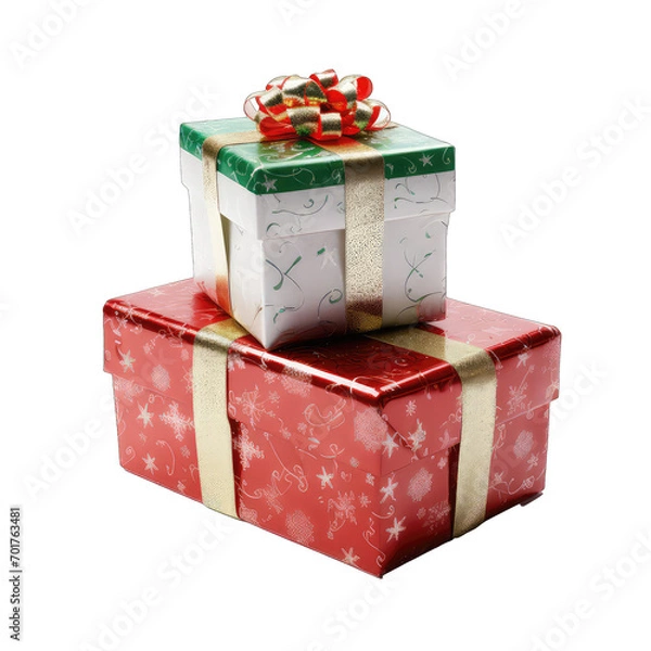Obraz festive christmas gifts isolate on transparent background, png file