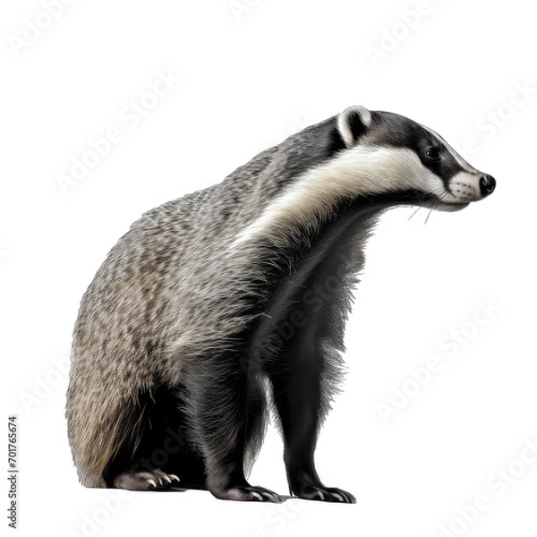 Obraz badger side view isolate on transparent background, png file