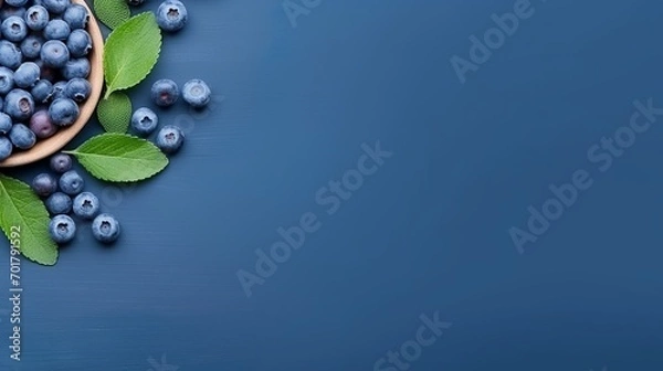 Obraz A blueberry composition that has copy space.
