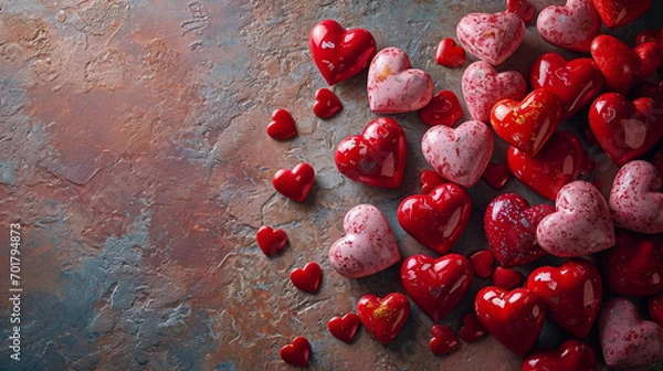Fototapeta A Pink Heart Symphony in Romantic Bliss A vibrant background of soft pink hues adorned with intertwining hearts, symbolizing the celebration of enduring love on Valentine's Day