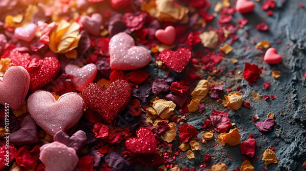 Fototapeta A Pink Heart Symphony in Romantic Bliss A vibrant background of soft pink hues adorned with intertwining hearts, symbolizing the celebration of enduring love on Valentine's Day