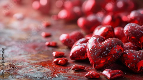 Fototapeta A Pink Heart Symphony in Romantic Bliss A vibrant background of soft pink hues adorned with intertwining hearts, symbolizing the celebration of enduring love on Valentine's Day