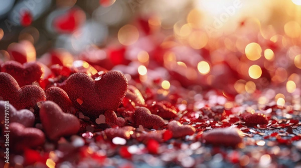 Fototapeta A Pink Heart Symphony in Romantic Bliss A vibrant background of soft pink hues adorned with intertwining hearts, symbolizing the celebration of enduring love on Valentine's Day