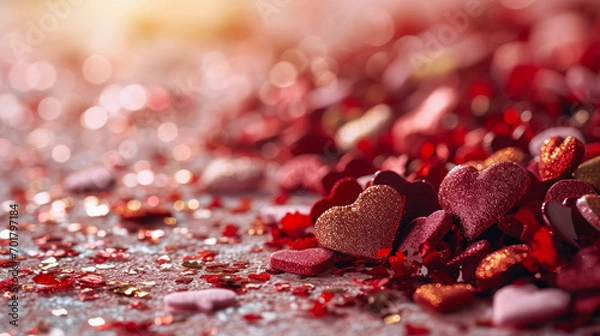 Fototapeta A Pink Heart Symphony in Romantic Bliss A vibrant background of soft pink hues adorned with intertwining hearts, symbolizing the celebration of enduring love on Valentine's Day