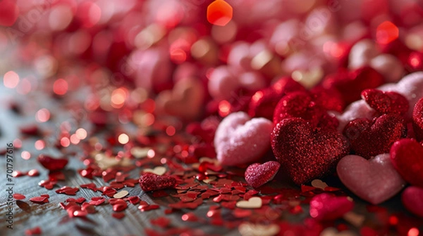 Fototapeta A Pink Heart Symphony in Romantic Bliss A vibrant background of soft pink hues adorned with intertwining hearts, symbolizing the celebration of enduring love on Valentine's Day