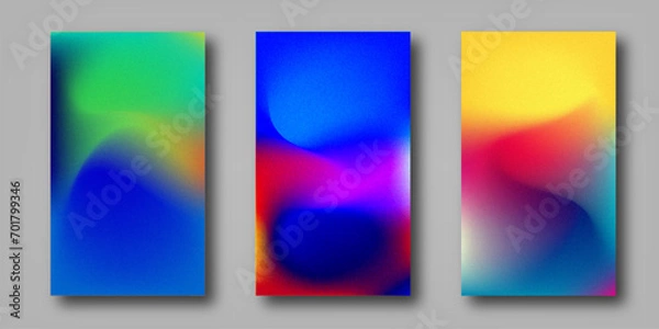 Fototapeta Abstract color gradient modern blurred background and film grain texture template with an elegant