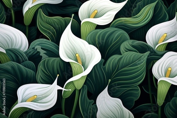 Obraz Lily flowers pattern wallpaper or background
