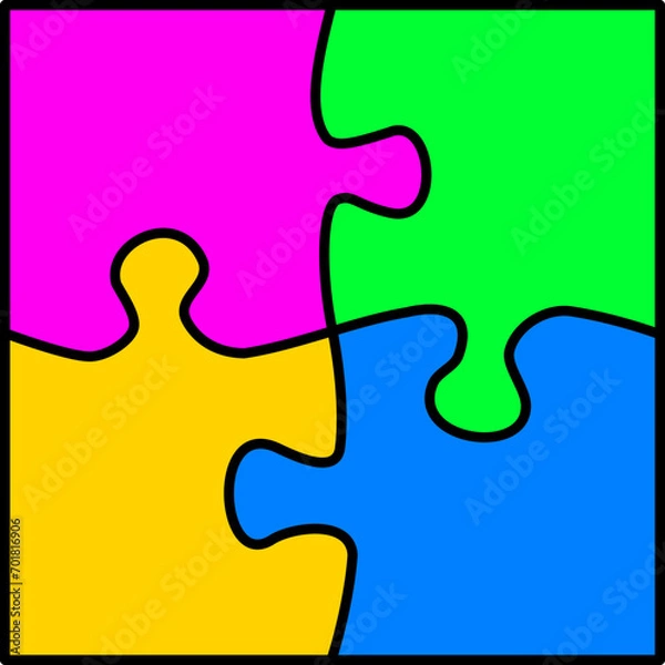 Obraz Vier bunte Puzzleteile