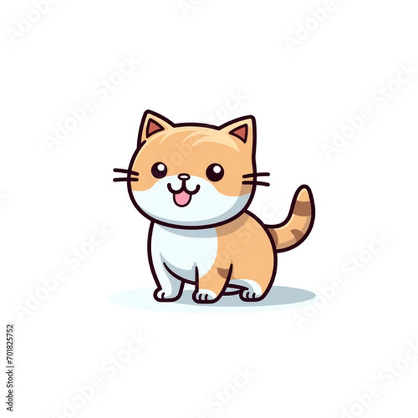 Fototapeta Cute cat vector illustration. Cute cartoon kitty character