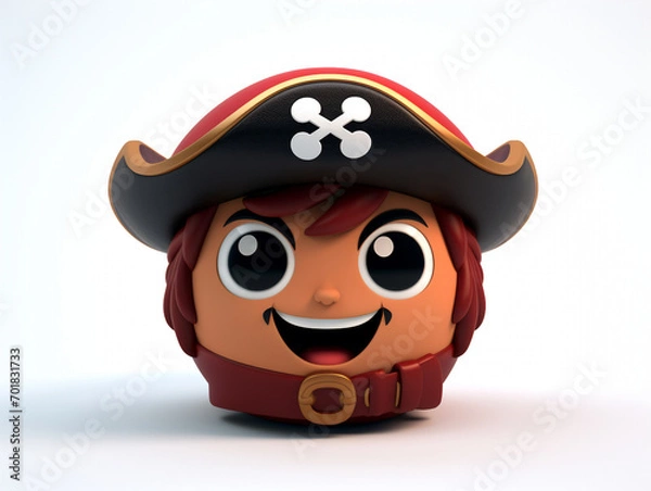 Obraz Amazingly cute 3D emojis on white background.