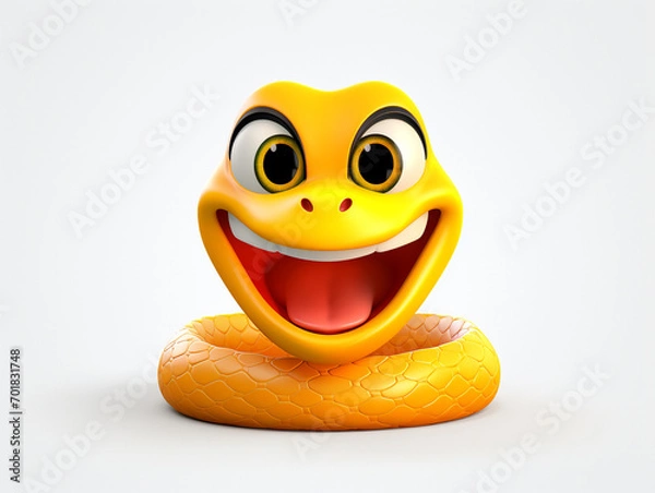 Obraz Amazingly cute 3D emojis on white background.