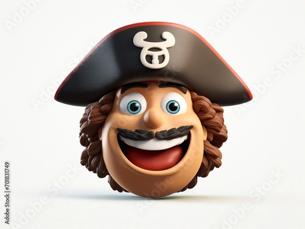 Obraz Amazingly cute 3D emojis on white background.