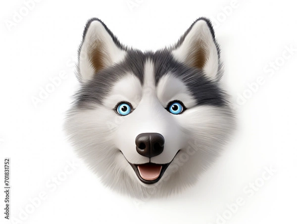 Obraz Amazingly cute 3D emojis on white background.